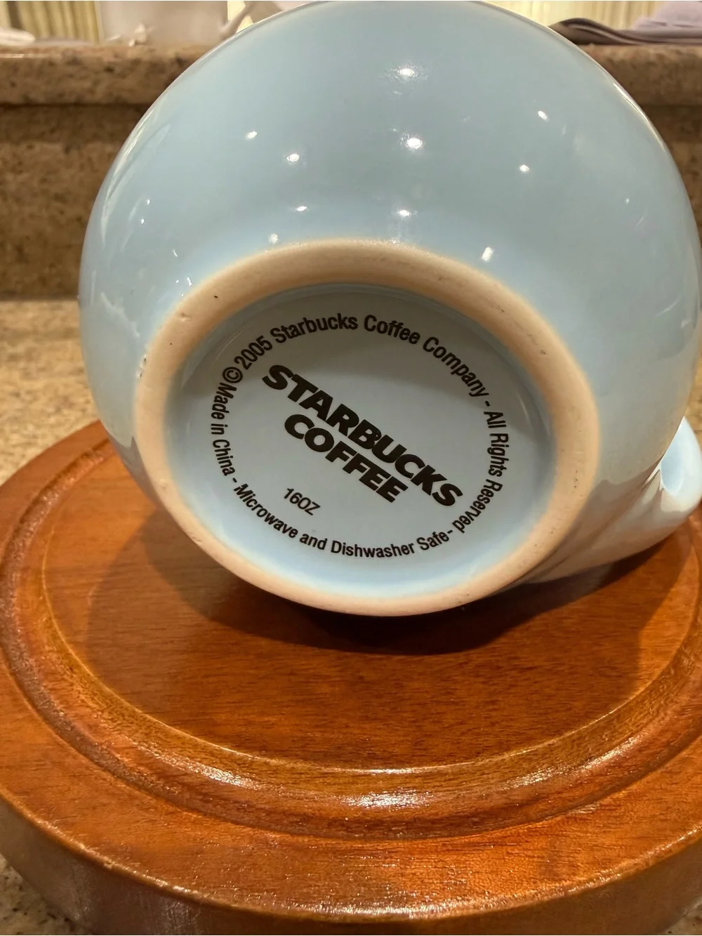 Starbucks 2005 Light Blue Ceramic Coffee Mug